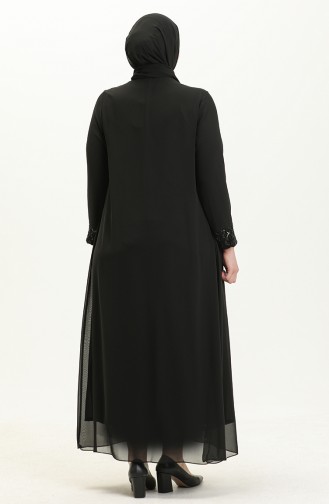 Plus Size Sequined Evening Dress 2307-03 Black 2307-03
