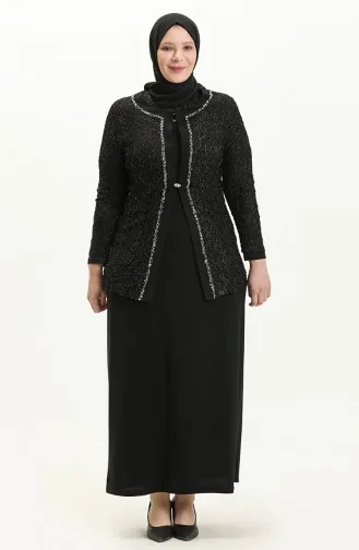 Ensemble de Soirée Deux Pièces Grande Taille 2317-01 Noir 2317-01