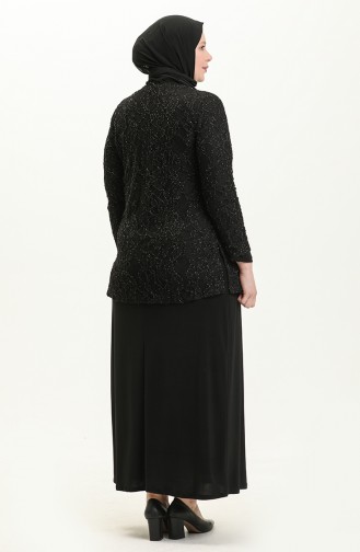 Ensemble de Soirée Deux Pièces Grande Taille 2317-01 Noir 2317-01