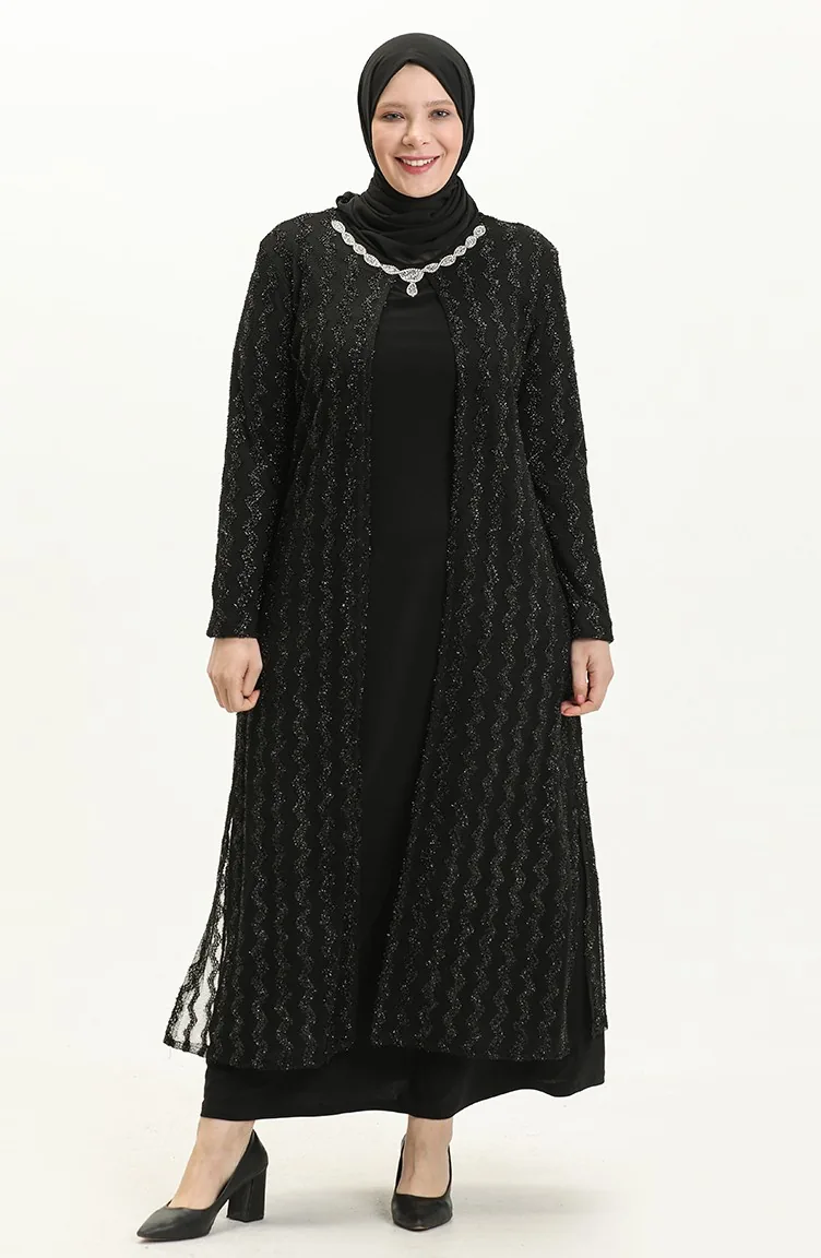 Robe de Soirée Grande Taille 2319-01 Noir 2319-01