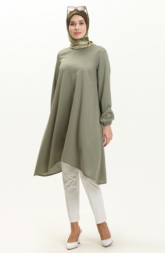 Elastic Sleeve Asymmetrical Tunic 4057-04 Green 4057-04