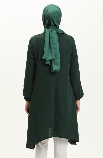 Elastic Sleeve Asymmetrical Tunic 4057-05 Emerald Green 4057-05