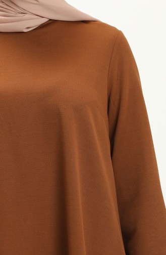 Elastic Sleeve Asymmetrical Tunic 4057-06 Tan 4057-06