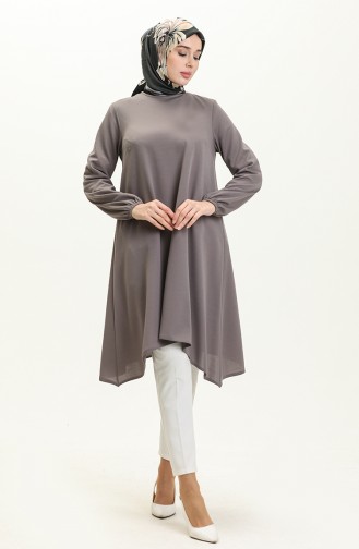 Elastic Sleeve Asymmetrical Tunic 4057-07 Gray 4057-07