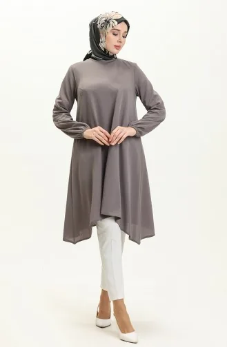 Elastic Sleeve Asymmetrical Tunic 4057-07 Gray 4057-07