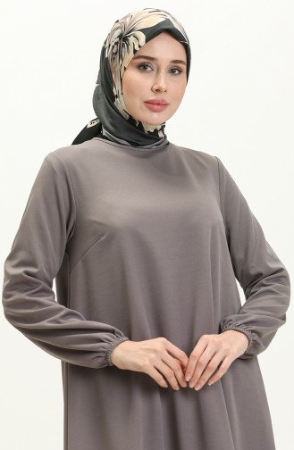 Elastic Sleeve Asymmetrical Tunic 4057-07 Gray 4057-07