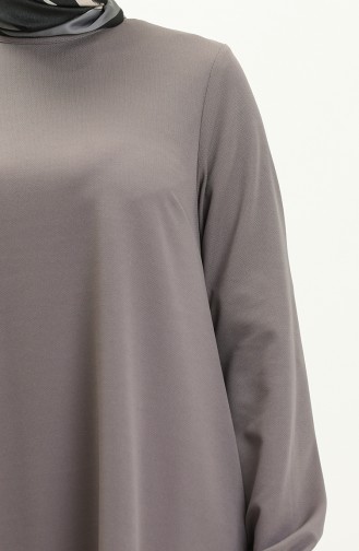 Elastic Sleeve Asymmetrical Tunic 4057-07 Gray 4057-07