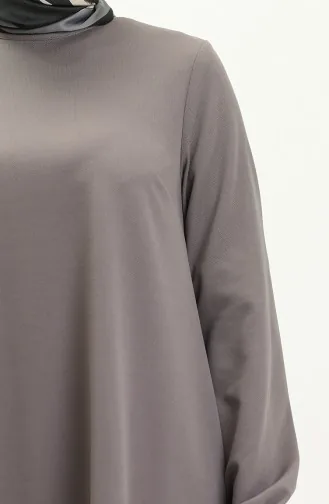 Elastic Sleeve Asymmetrical Tunic 4057-07 Gray 4057-07
