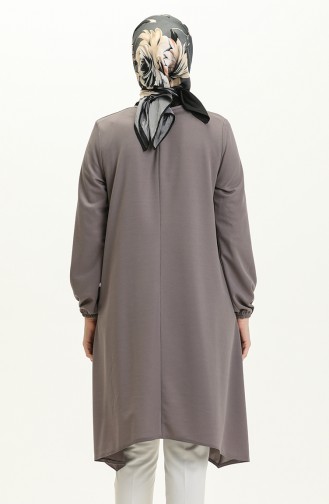 Elastic Sleeve Asymmetrical Tunic 4057-07 Gray 4057-07