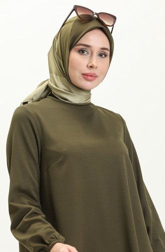 Asymmetrische Tunika mit elastischen Ärmeln 4057-08 Khaki 4057-08