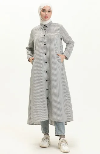 Striped Long Tunic 24Y8967-01 Black 24Y8967-01