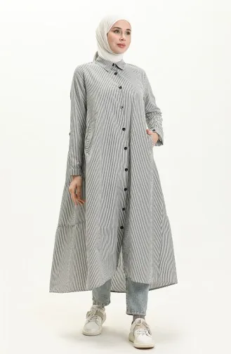 Striped Long Tunic 24Y8967-01 Black 24Y8967-01