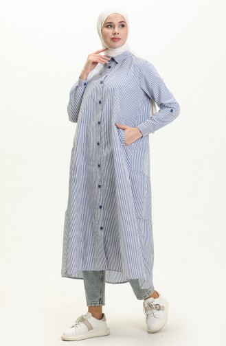 Striped Long Tunic 24Y8967-02 Blue 24Y8967-02