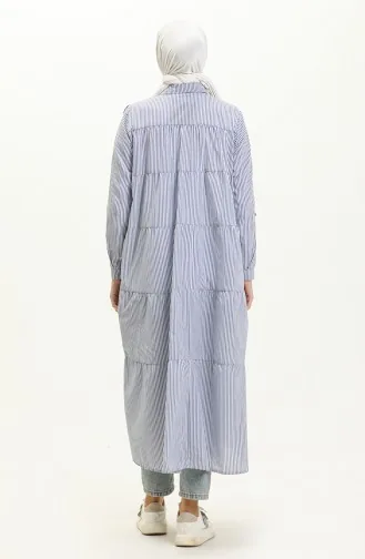 Gestreifte lange Tunika 24Y8967-02 Blau 24Y8967-02
