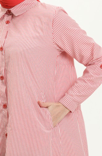 Striped Long Tunic 24Y8967-03 Red 24Y8967-03