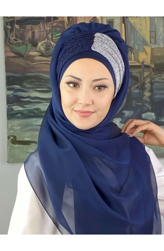 Dunkelblau Praktischer Turban 4SAL46-01