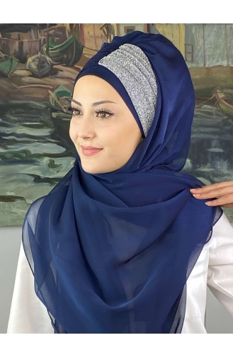 Navy Blue Ready to wear Turban 4SAL46-01