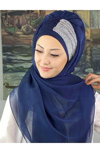 Navy Blue Ready to wear Turban 4SAL46-01