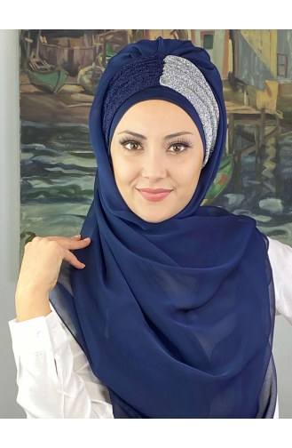 Turban Pret-a-Porter Bleu Marine 4SAL46-01