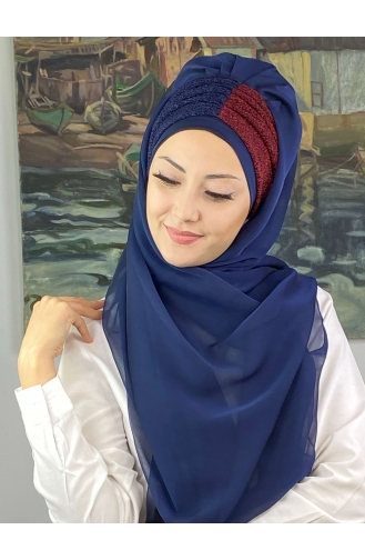 Navy Blue Ready to Wear Turban 4SAL46-02