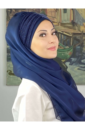 Turban Pret-a-Porter Bleu Marine 4SAL46-03