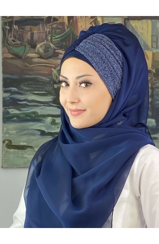 Navy Blue Ready to Wear Turban 4SAL46-03