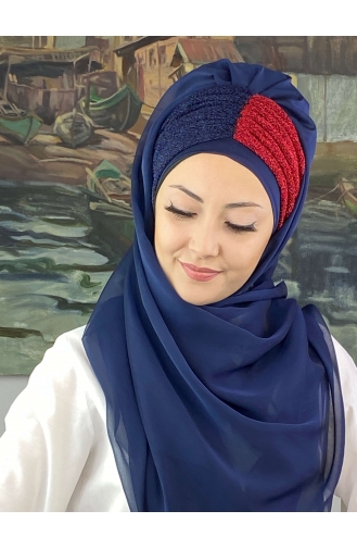 Dunkelblau Praktischer Turban 4SAL46-05