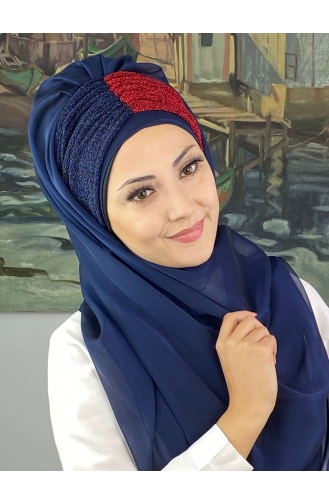 Dunkelblau Praktischer Turban 4SAL46-05