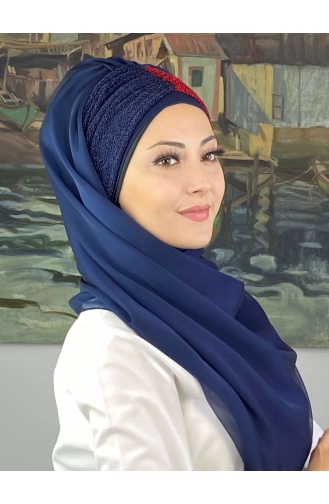 Dunkelblau Praktischer Turban 4SAL46-05