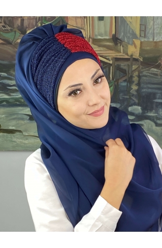 Turban Pret-a-Porter Bleu Marine 4SAL46-05