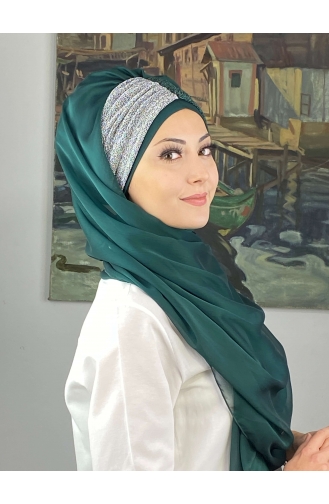 Emerald Green Ready to Wear Turban 4SAL60-01