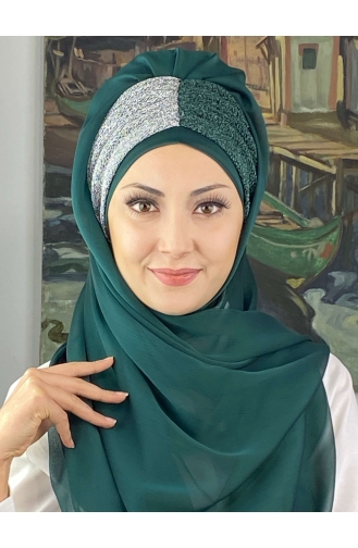 Emerald Green Ready to Wear Turban 4SAL60-01