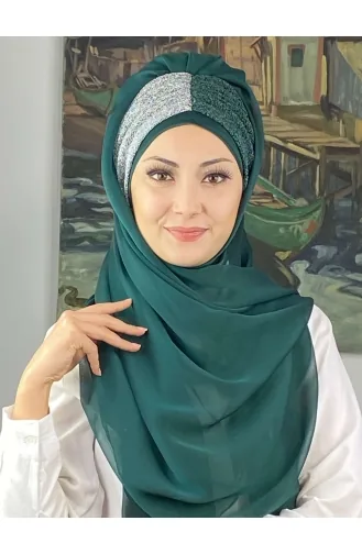 Turban Pret-a-Porter Vert emeraude 4SAL60-01