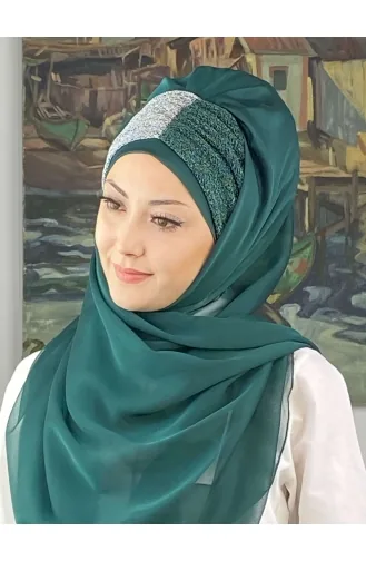 Turban Pret-a-Porter Vert emeraude 4SAL60-01