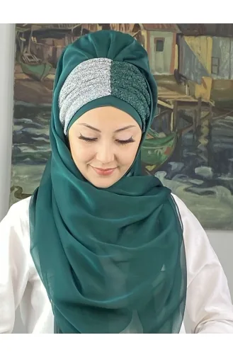 Turban Pret-a-Porter Vert emeraude 4SAL60-01