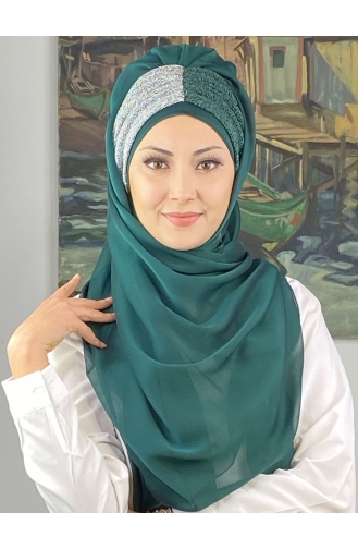 Emerald Green Ready to Wear Turban 4SAL60-01