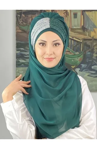 Turban Pret-a-Porter Vert emeraude 4SAL60-01