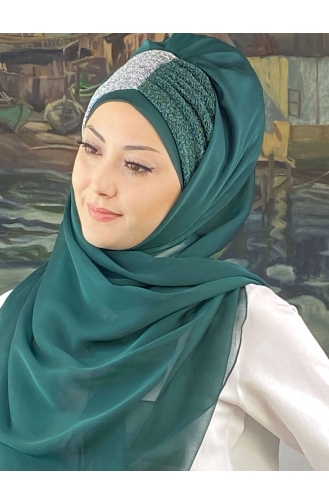Emerald Green Ready to Wear Turban 4SAL60-01