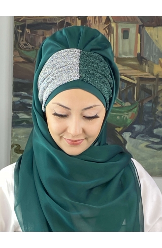 Emerald Green Ready to Wear Turban 4SAL60-01