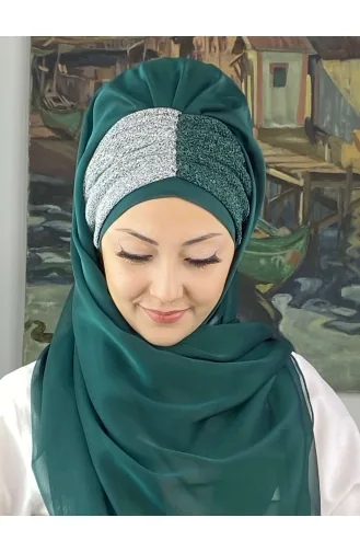 Turban Pret-a-Porter Vert emeraude 4SAL60-01