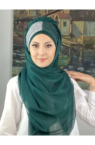 Turban Pret-a-Porter Vert emeraude 4SAL60-01