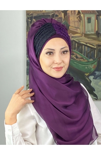 Dunkelviolett Praktischer Turban 4SAL61-03