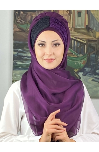 Dunkelviolett Praktischer Turban 4SAL61-03