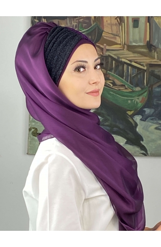 Dunkelviolett Praktischer Turban 4SAL61-03