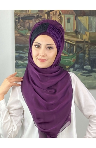 Dunkelviolett Praktischer Turban 4SAL61-03