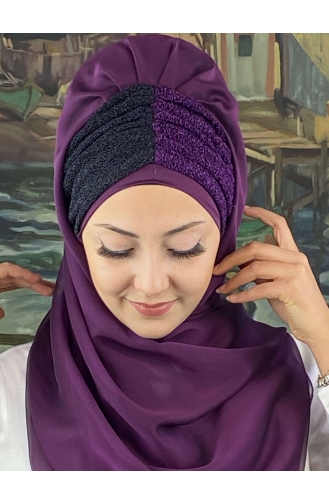 Dunkelviolett Praktischer Turban 4SAL61-03