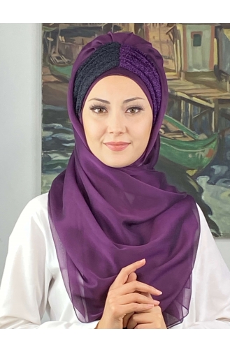 Dunkelviolett Praktischer Turban 4SAL61-03