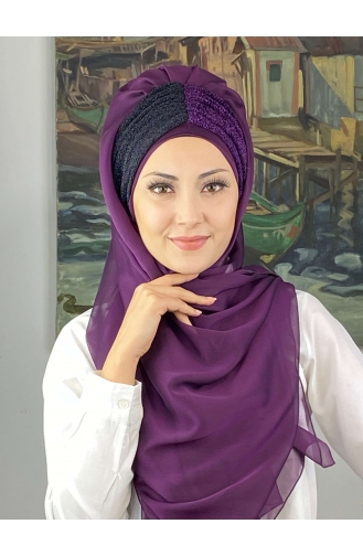 Dunkelviolett Praktischer Turban 4SAL61-03