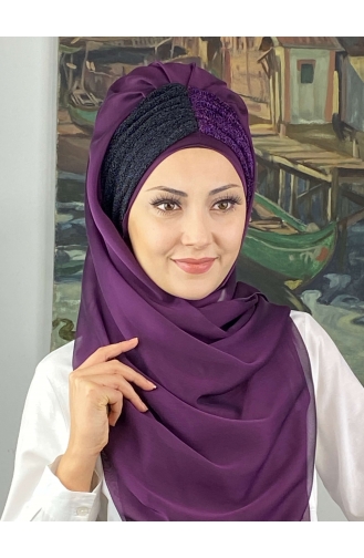 Dunkelviolett Praktischer Turban 4SAL61-03