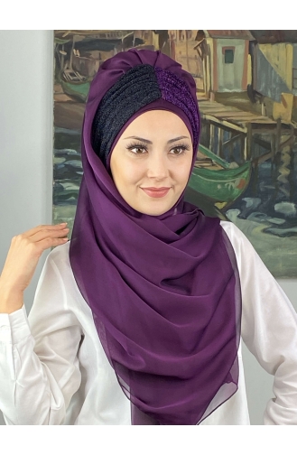 Dunkelviolett Praktischer Turban 4SAL61-03